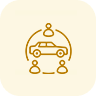Icon depicting TronsDrive car rental platform features, showcasing fleet tracking, booking management, and customer management